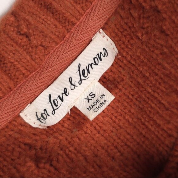 For Love & Lemons Women’s Florentina Sweater Ginger Orange‎ KFA20S403 Size XS - Picture 6 of 14